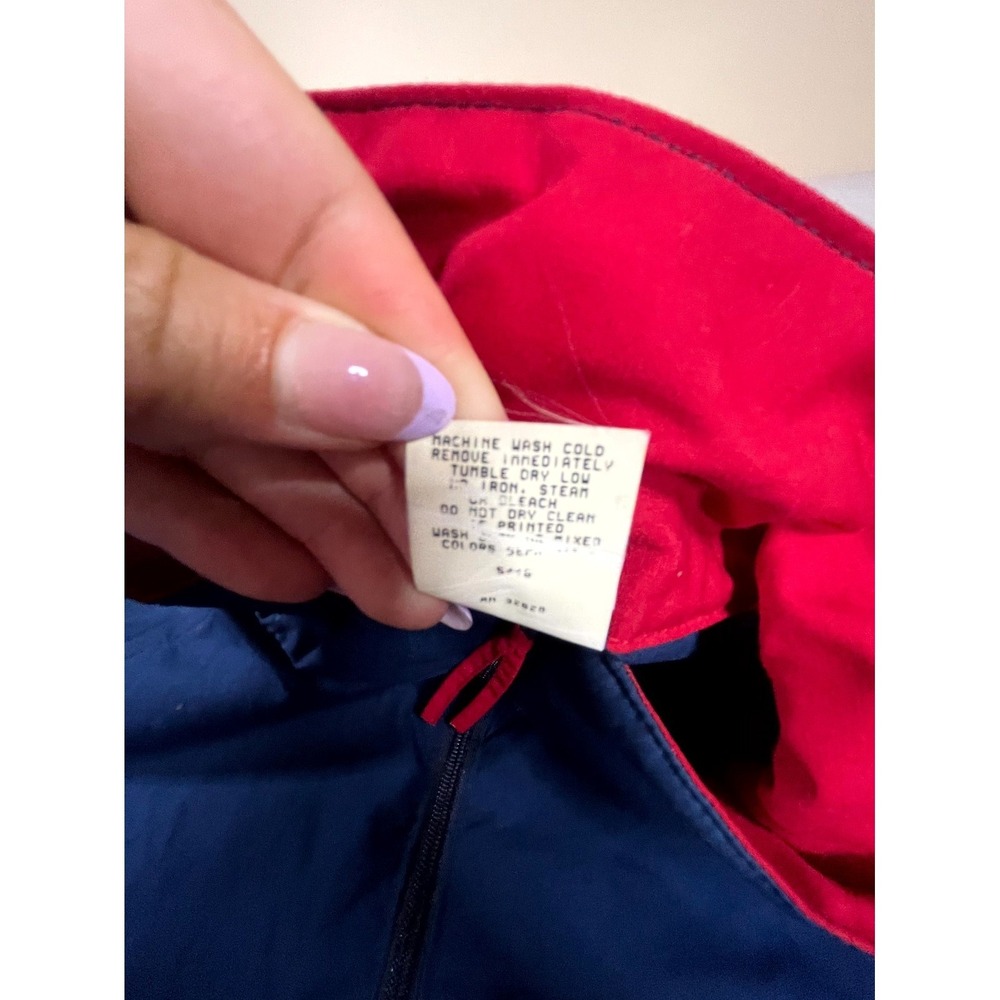 Vintage Karastan Windbreaker Jacket Mens XL Navy Blue Thermal Insulated Full Zip - Picture 10 of 11